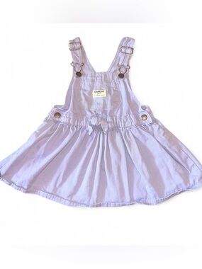 OshKosh B’gosh Lavender Jumper Dress 2T Pinafore Overall Bib Twill Toddler